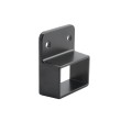 1" High x 1 5/8" Wide Aluminum Fence Stationary Wall Mount Rail Bracket (Single Flange) - UWB-1158-BLACK