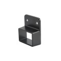 1" High x 1 5/8" Wide Aluminum Fence Stationary Wall Mount Rail Bracket (Single Flange) - UWB-1158-BLACK