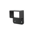 1" High x 2" Wide Aluminum Fence Stationary Wall Mount Rail Bracket (Single Flange)- UWB-12-BLACK