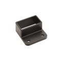 1" High x 2" Wide Aluminum Fence Stationary Wall Mount Rail Bracket (Single Flange)- UWB-12-BLACK