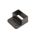 1" High x 2" Wide Aluminum Fence Stationary Wall Mount Rail Bracket (Single Flange)- UWB-12-BLACK