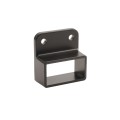 1" High x 2" Wide Aluminum Fence Stationary Wall Mount Rail Bracket (Single Flange)- UWB-12-BLACK