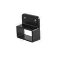 1" High x 2" Wide Aluminum Fence Stationary Wall Mount Rail Bracket (Single Flange)- UWB-12-BLACK