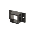 1" Sq. Residential Stationary Wall Mount Rail End Bracket for Aluminum Fence Rail (Black) (RailEnd)