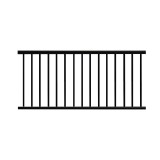 Dalton Flat Top And Flat Bottom 2-Rail Residential 3' High x 6' Wide Aluminum Railing Panel Section (Textured Black) - CBR-AR36-A6