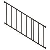 Sterling Flat Top And Flat Bottom Stair 2-Rail Residential 3' High x 8' Wide Aluminum Railing Panel Section (Textured Black) - CBR-B36-A8S