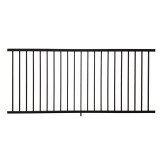 Sterling Flat Top And Flat Bottom 2-Rail Residential 3 1/2' High x 8' Wide Aluminum Railing Panel Section (Textured Black) - CBR-B42-A8