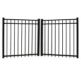 Durables 5' High Parma Black Aluminum Double Gate with Nationwide Gate Hardware (8' Gate Opening)