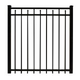 Durables 5' X 48" Canton Black Aluminum Single Gate with Nationwide Pool Gate Hardware - SBAL-FLSP-5X48P