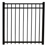 Durables 5' X 60" Parma Black Aluminum Single Gate with Nationwide Pool Gate Hardware - SBAL-FLTP-5X60P