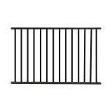 Durables Canfield 4' X 6' Aluminum Black Fence Panel - PBAL-FLTP2-4X6FL