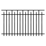 Durables Canton 5' X 6' Aluminum Black Fence Panel - PBAL-FLSP-5X6