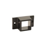 1" Sq. Residential Stationary Wall Mount Rail End Bracket for Aluminum Fence Rail (Black)