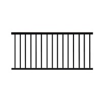 Durables Dalton 3' High Flat Top and Flat Bottom 2-Rail Residential Aluminum Railing (Textured Black)