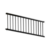 Durables Dalton 3' High Flat Top and Flat Bottom 2-Rail Residential Aluminum Railing (Textured Black)