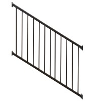 Durables Sterling 3 1/2' High Flat Top and Flat Bottom 2-Rail Residential Aluminum Railing (Textured Black)