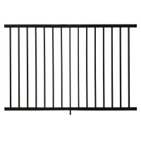 Durables Sterling 3 1/2' High Flat Top and Flat Bottom 2-Rail Residential Aluminum Railing (Textured Black)