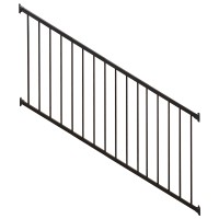 Durables Sterling 3 1/2' High Flat Top and Flat Bottom 2-Rail Residential Aluminum Railing (Textured Black)