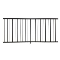 Durables Sterling 3 1/2' High Flat Top and Flat Bottom 2-Rail Residential Aluminum Railing (Textured Black)