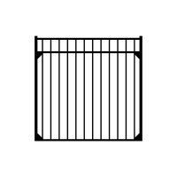 Hudson 4 1/2' High Flat Top and Flat Bottom 3-Rail Residential Aluminum Picket Pool Fence - BOCA Compliant (Black)