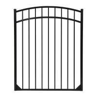 Hudson 4 1/2' High Flat Top and Flat Bottom 3-Rail Residential Aluminum Picket Pool Fence - BOCA Compliant (Black)