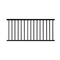 Durables Dalton 3 1/2' High Flat Top and Flat Bottom 2-Rail Residential Aluminum Railing (Textured Black)