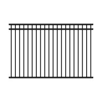 Hudson 4 1/2' High Flat Top and Flat Bottom 3-Rail Residential Aluminum Picket Pool Fence - BOCA Compliant (Black)