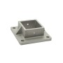 2 1/2" Sq. Floor Flange for Aluminum Fence Posts Deck Mount (Unpainted Milled Metal)
