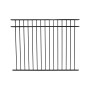 Hudson Flat Top and Flat Bottom 3-Rail Residential 4 1/2' High x 6' Wide Aluminum Pool Fence Panel Section (Black) - D1R54B-S