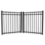 Durables 4' High Canton Black Aluminum Double Gate with Nationwide Gate Hardware (8' Wide Gate Opening)