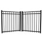 Durables 4' High Canton Black Aluminum Double Gate with Nationwide Gate Hardware (10' Wide Gate Opening)