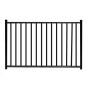 Durables 4' X 60" Canfield Black Aluminum Single Gate with Trident 10" Pool Latch and Self-Closing Hinges - SBAL-FLTP2-4X60FL