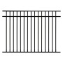 Durables Hamilton 4 1/2' X 6' Aluminum Black Fence Panel - PBAL-FLTP-4.5X6FL