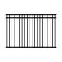 Hudson Flat Top and Flat Bottom 3-Rail Residential 4 1/2' High x 6' Wide Aluminum Pool Fence Panel Section (Black) - D1R54B-S
