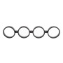Quad (Four) Ring Decorative Ornamental Aluminum Fence Circles Screw On - Black (Fits 5/8" Pickets)