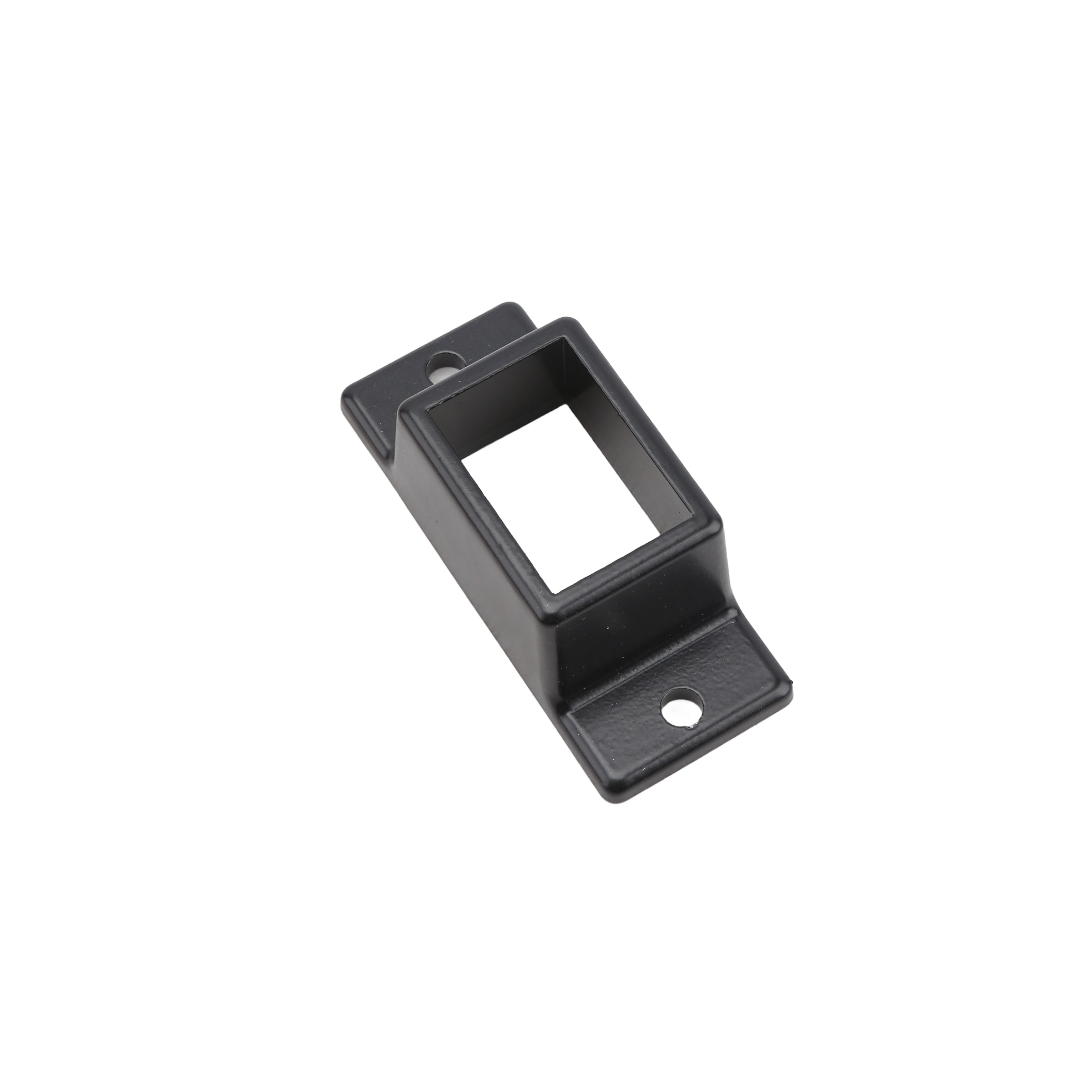 Aluminum Fence Stationary Wall Mount Bracket 1 W x 1 1/2 H - Commercial (Black)